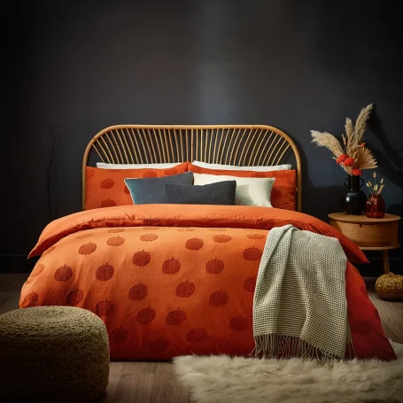 Pumpkin Tufted Halloween Duvet Cover Set Spice