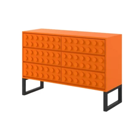 Solid Wood Orange Block Sideboard