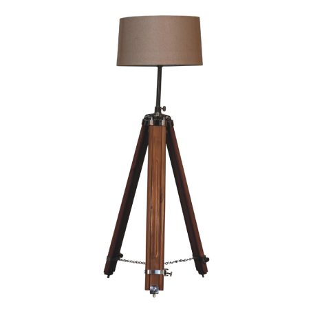 Wooden Tripod Floor Lamp